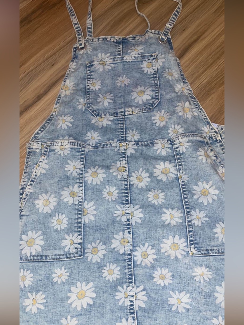 Daisy Print Denim Overalls Dress cat & Jack